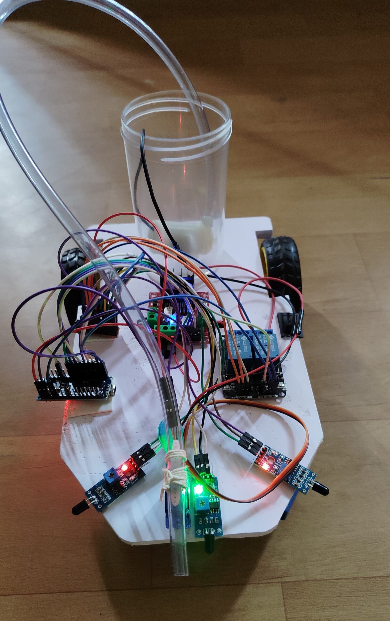 Autonomous fire fighting robot with water cannon